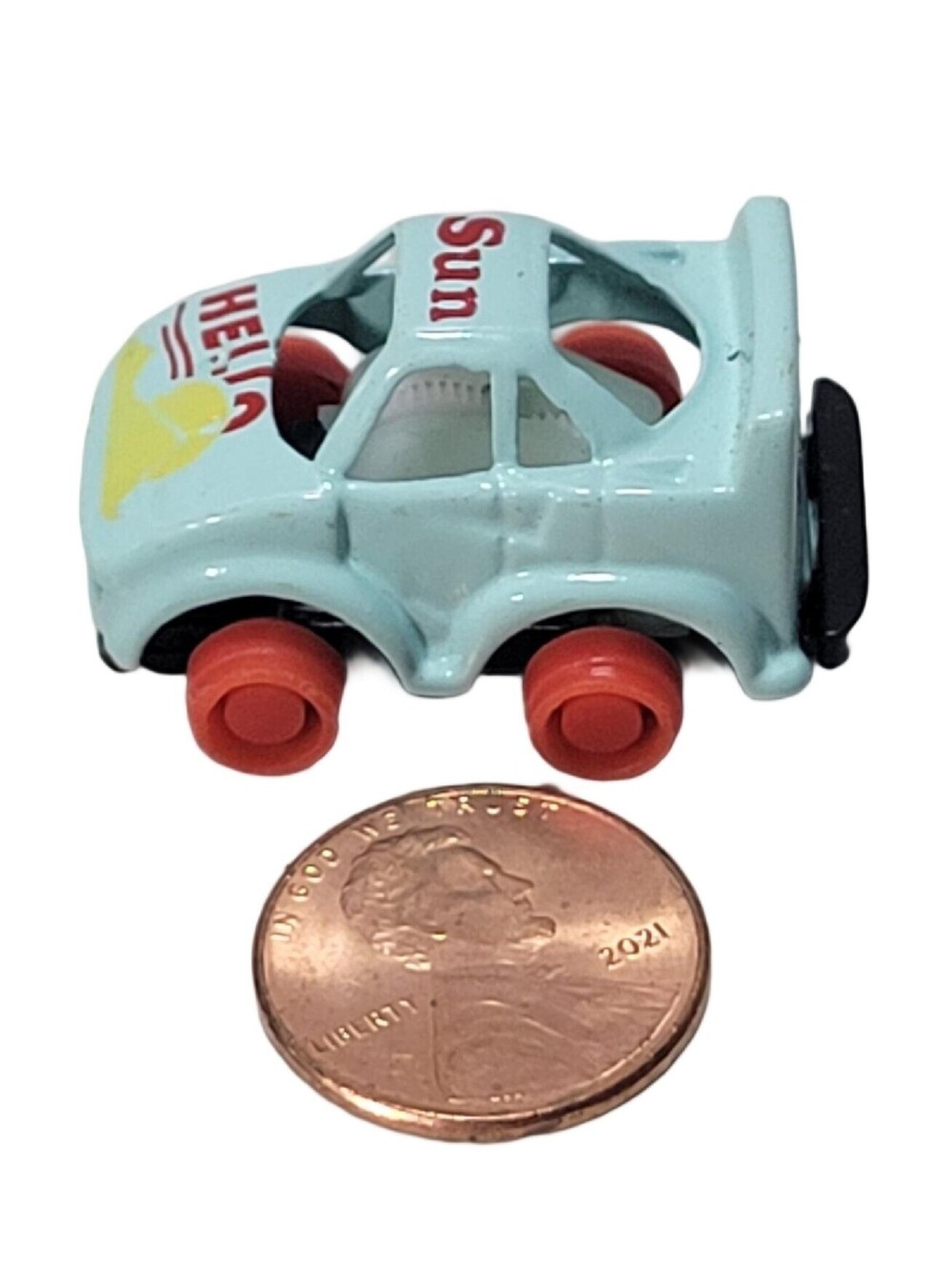 Vintage Micro Machines Car Light Blue Hello Sun